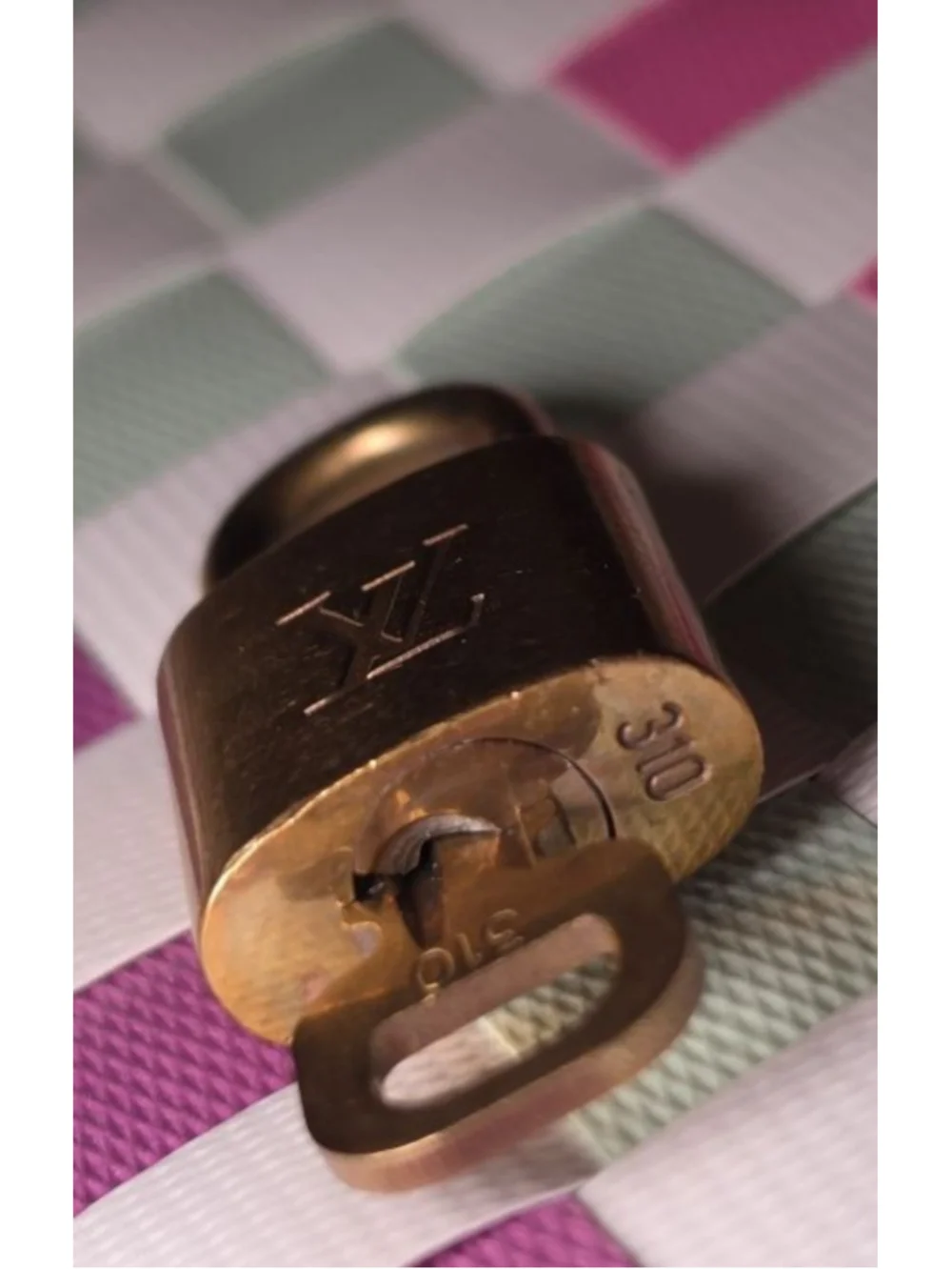 Louis Vuitton Lock #310 Gold Tone Padlock with Key